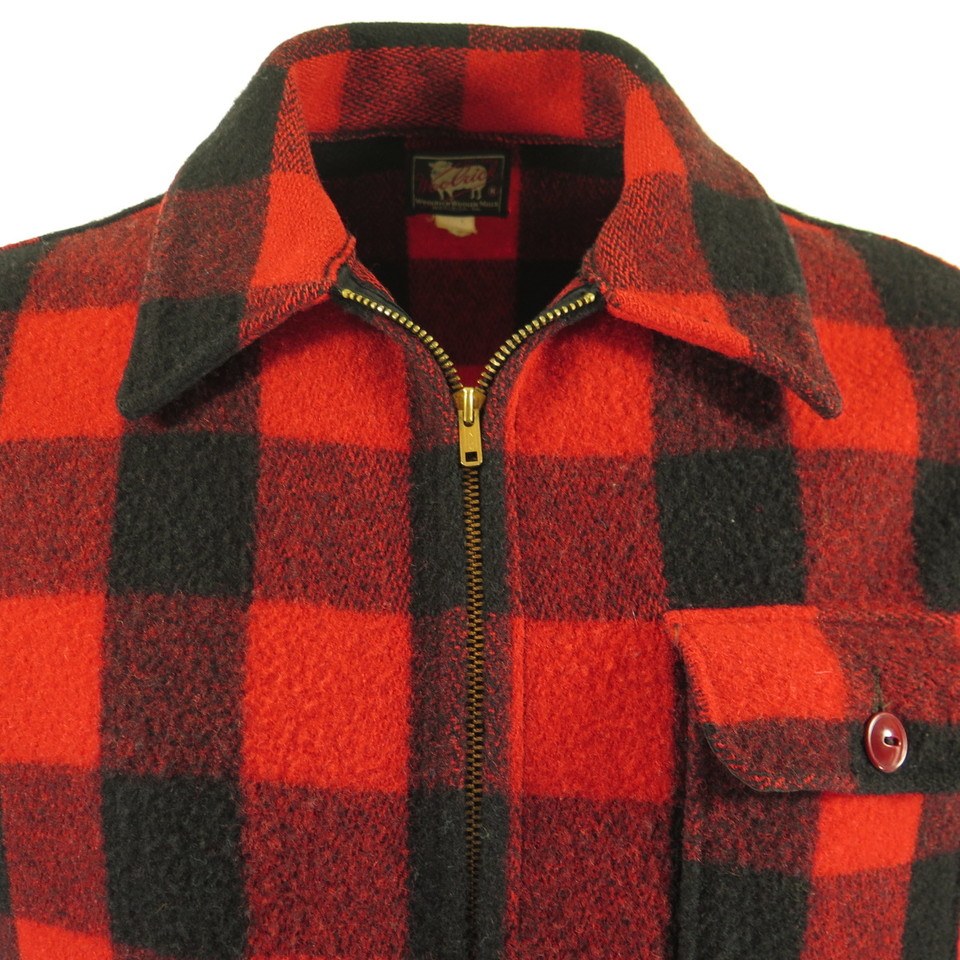 Vintage 50s Woolrich Mackinaw Cruiser Jacket Mens 44 D Pockets Buffalo ...