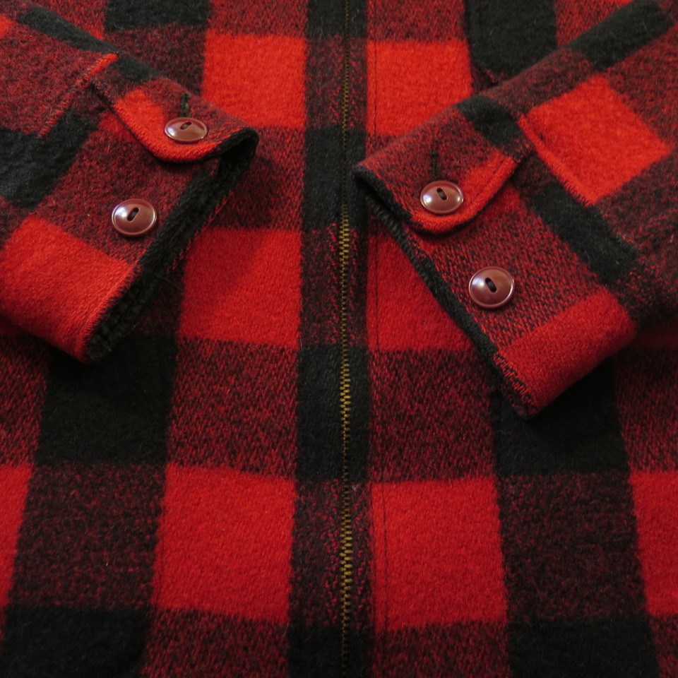 Vintage 50s Woolrich Mackinaw Cruiser Jacket Mens 44 D Pockets Buffalo ...