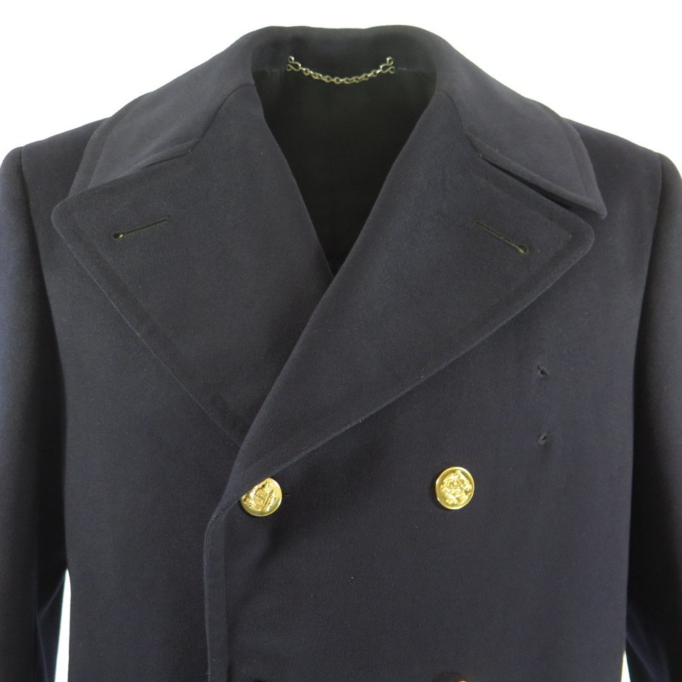 Vintage 50s Police Department Pea Coat 40 Uniform Union Made Peacoat ...