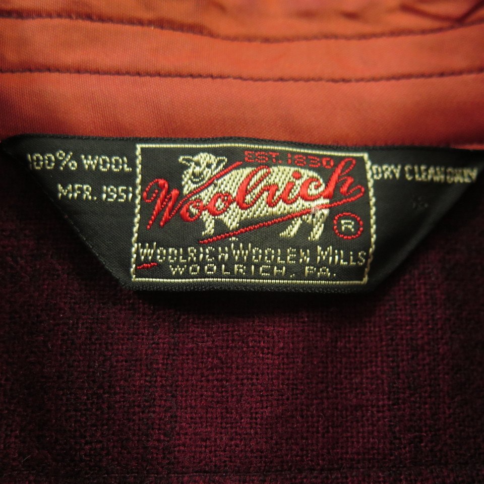 Vintage 50s Woolrich Shadow Plaid Wool Shirt Medium USA Made Bakelite ...