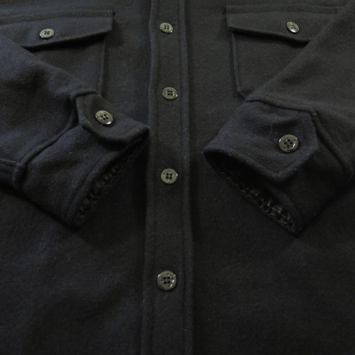 Vintage 60s CPO Wool Shirt Mens L Deadstock Melton Navy Blue USA Made ...