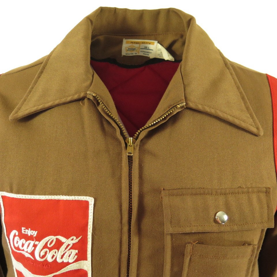 Vintage 60s Coca-Cola Work Jacket Mens 38 Long USA Made Riverside