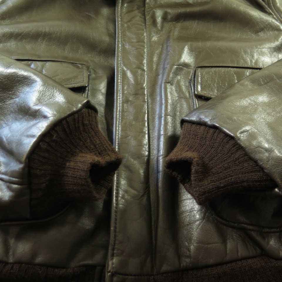 Vintage 60s Flight Bomber Leather Jacket 42 Brown Mouton Fleece Pile ...