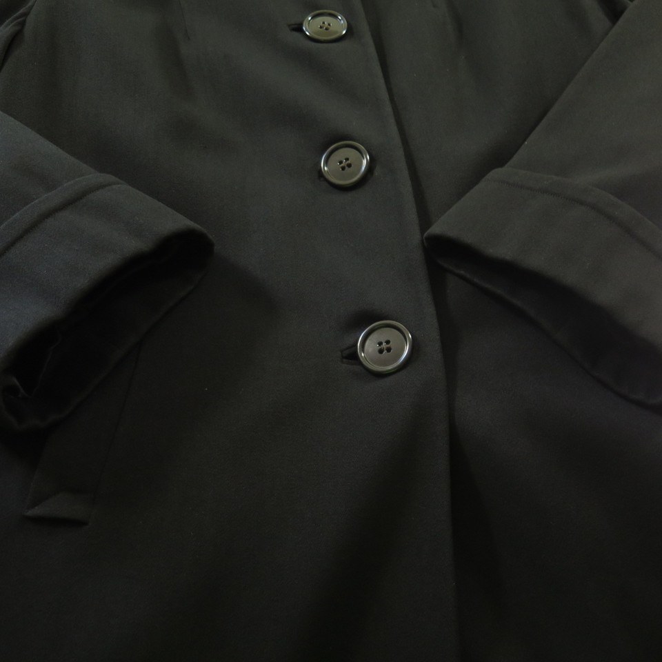 Vintage 60s Overcoat Womens XL Black W Liner Long Coat Gabardine ...