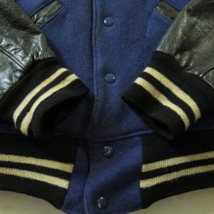 Vintage 50s Varsity Letterman Jacket Mens 40 Leather Wool Two Tone ...