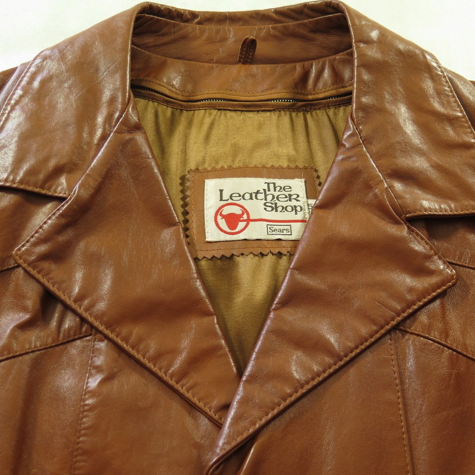 Sears mens leather outlet jackets