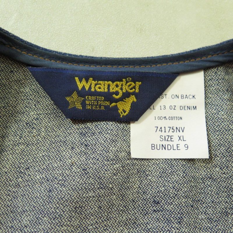 Vintage 70s Wrangler Denim Vest XL Deadstock Nos Cowboy Rodeo USA Made ...