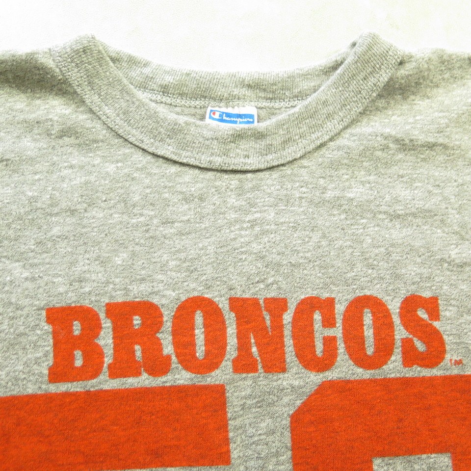 Vintage 70s Denver Broncos Champion Blue Bar T-Shirt M Deadstock NFL  Football