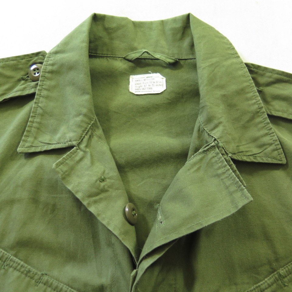 Vintage 70s Vietnam Era Field Jacket Coat S USA Military OG-107 Poplin ...