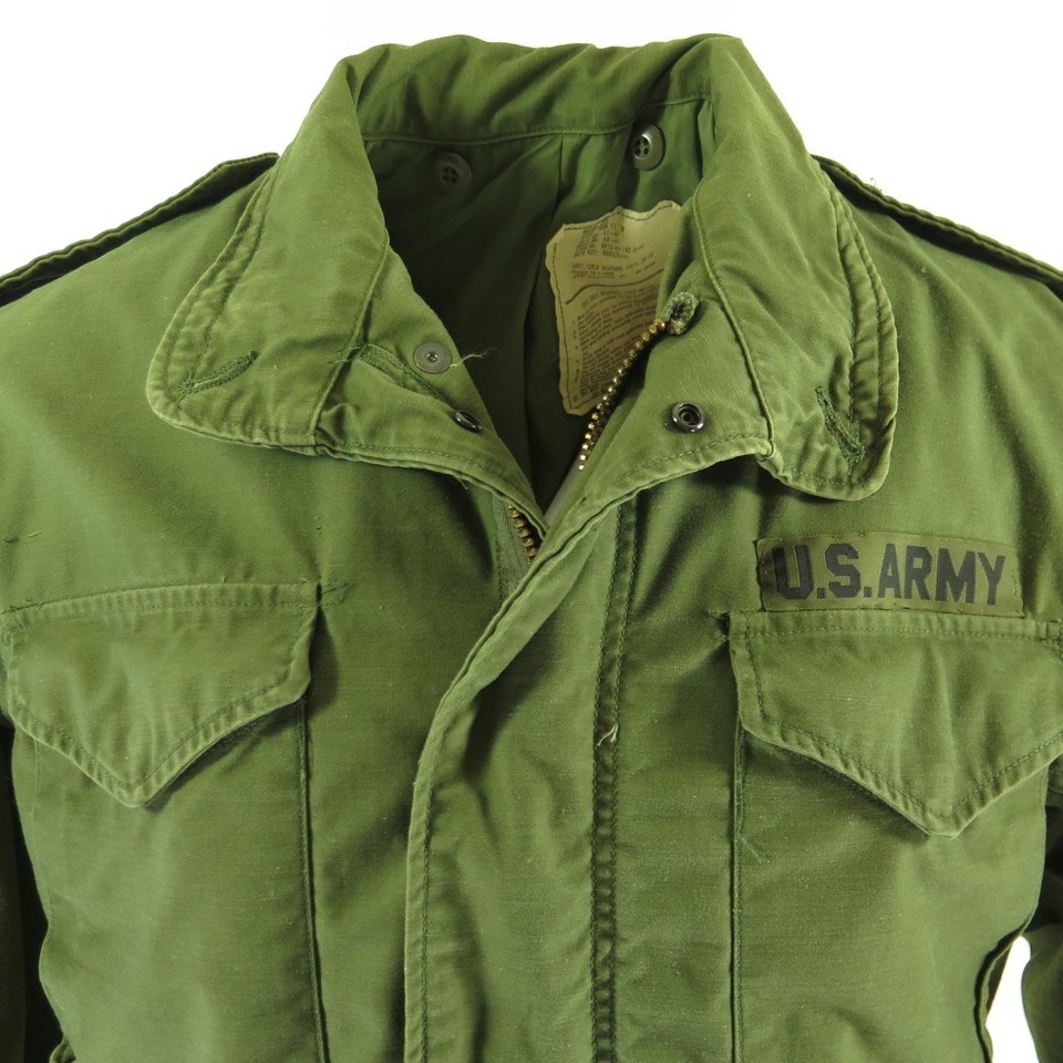 Vintage 70s Alpha Industries M-65 Field Jacket Mens M Long Army