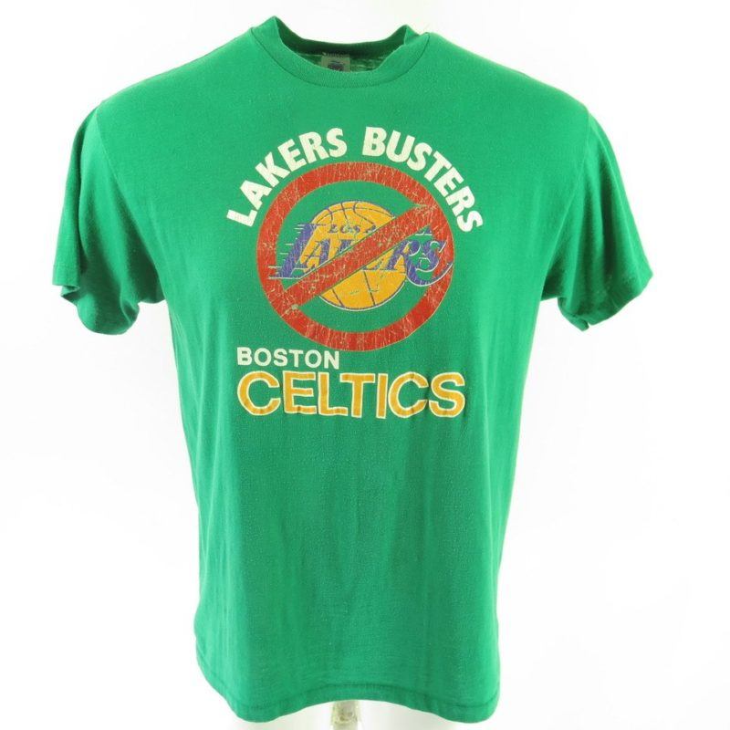 Vintage 80s Boston Celtics Lakers Busters TShirt XL Logo 7 50/50