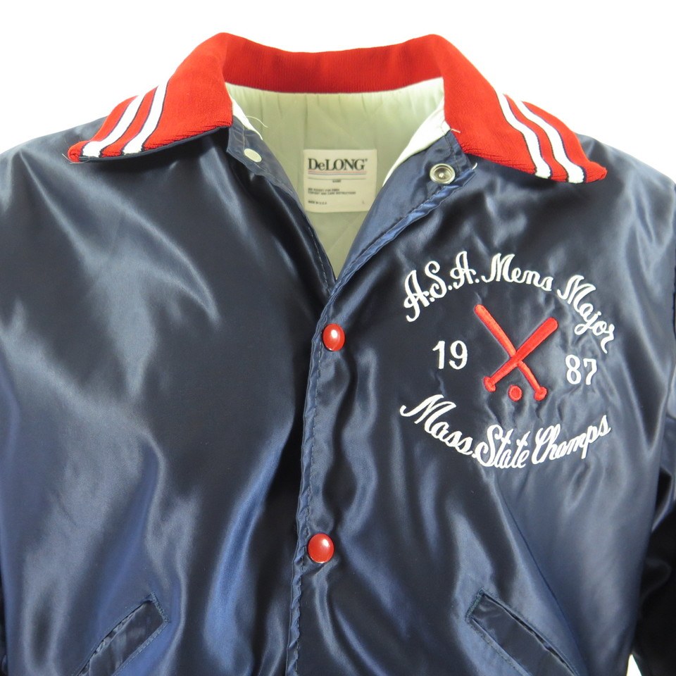 Vintage 80s Amateur Softball ASA Jacket L Mens State Champs Beloli
