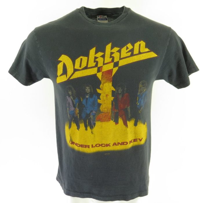 Vintage 80s Dokken Band T-Shirt L Hanes USA Made Black Tour