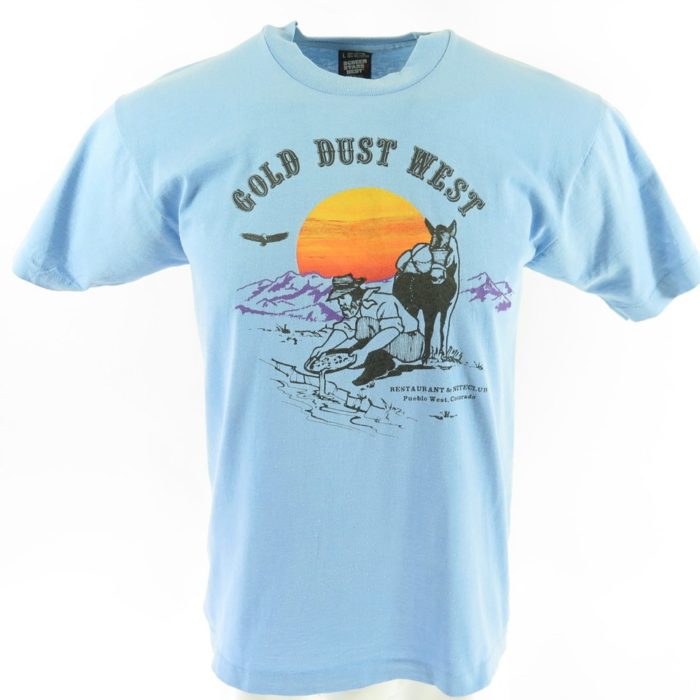 Vintage 80s Gold Dust Restaurant T-Shirt L Deadstock Screen Stars