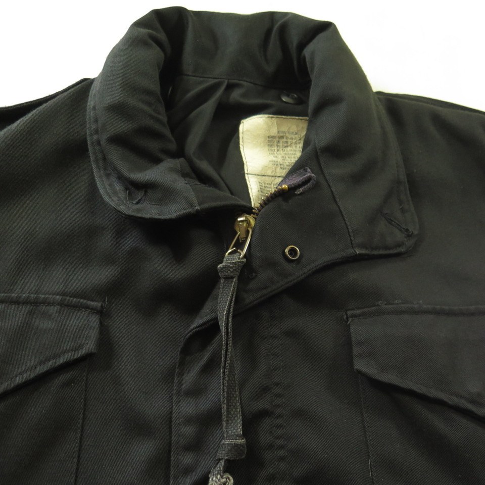 Vintage 80s M-65 Field Jacket M Military Black Winfield International ...