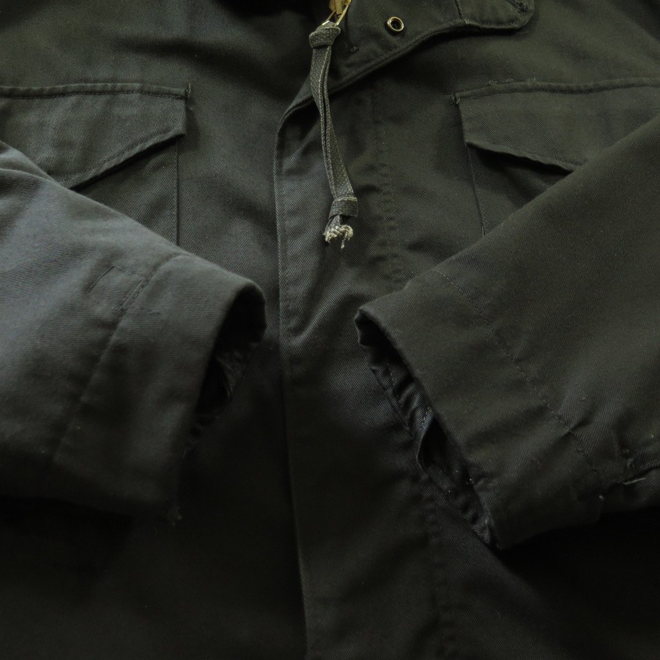 Vintage 80s M-65 Field Jacket M Military Black Winfield International ...