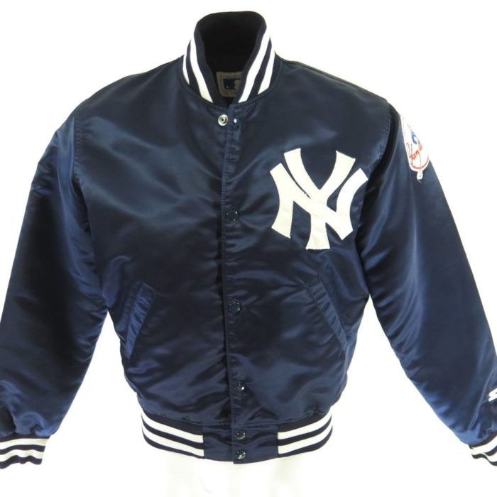 New York Yankees Jacket Men Large Adult Starter Satin Black MLB Baseball  Retro