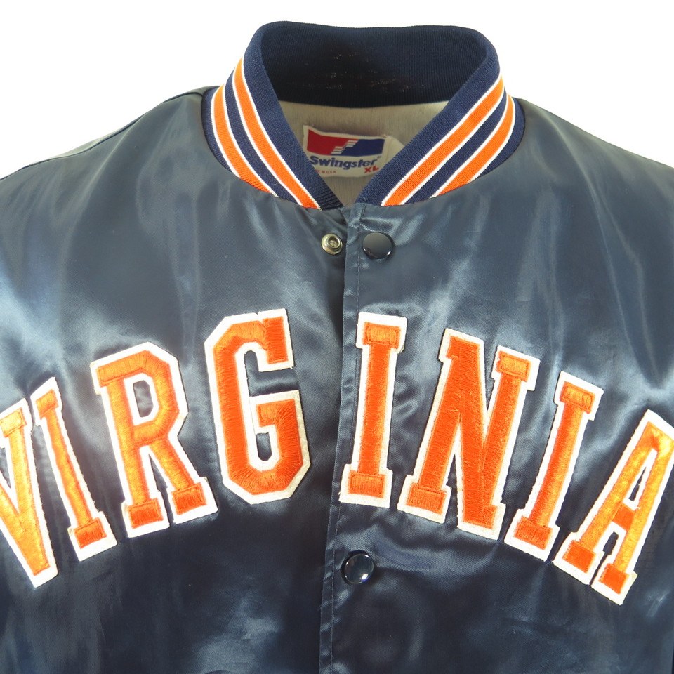 80s vintage nylon swingtopjacket men’s L Vintage 80s Swingster Jacket Mens XL Satin Virginia Blue USA