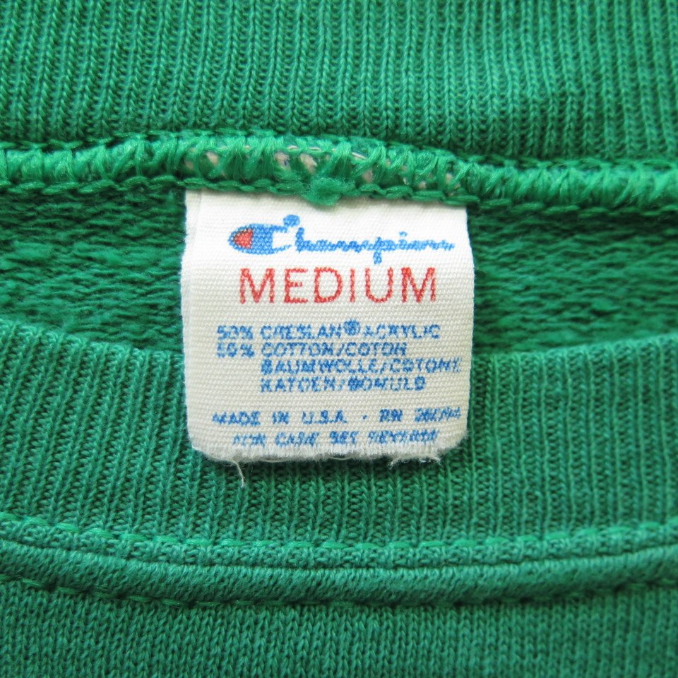 Vintage 80s WSU University Champion Sweatshirt Mens M Green Gray 50/50 ...