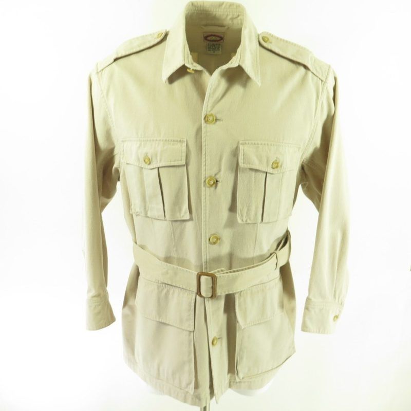 80'S Banana Republic Safari Vest, Men's Size L cotton Beige type Vintage Second Hand main image 1