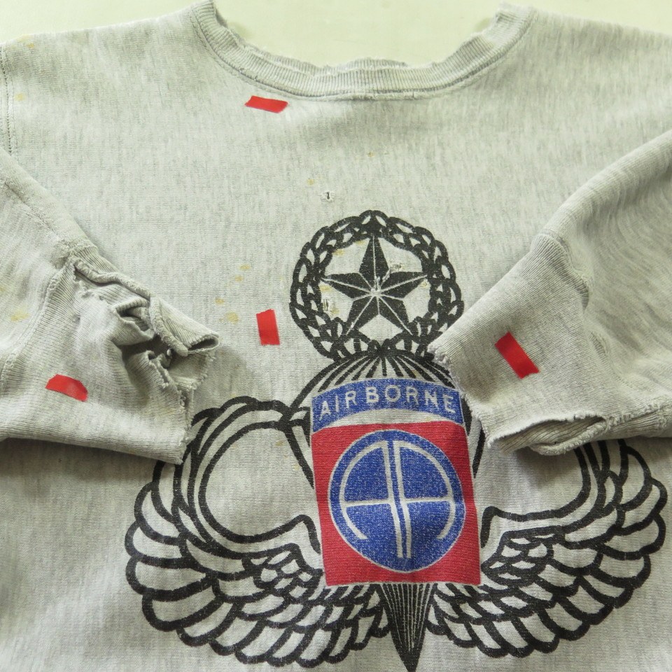 Vintage 80s Army Airborne Paratrooper Sweatshirt M Champion Reverse ...