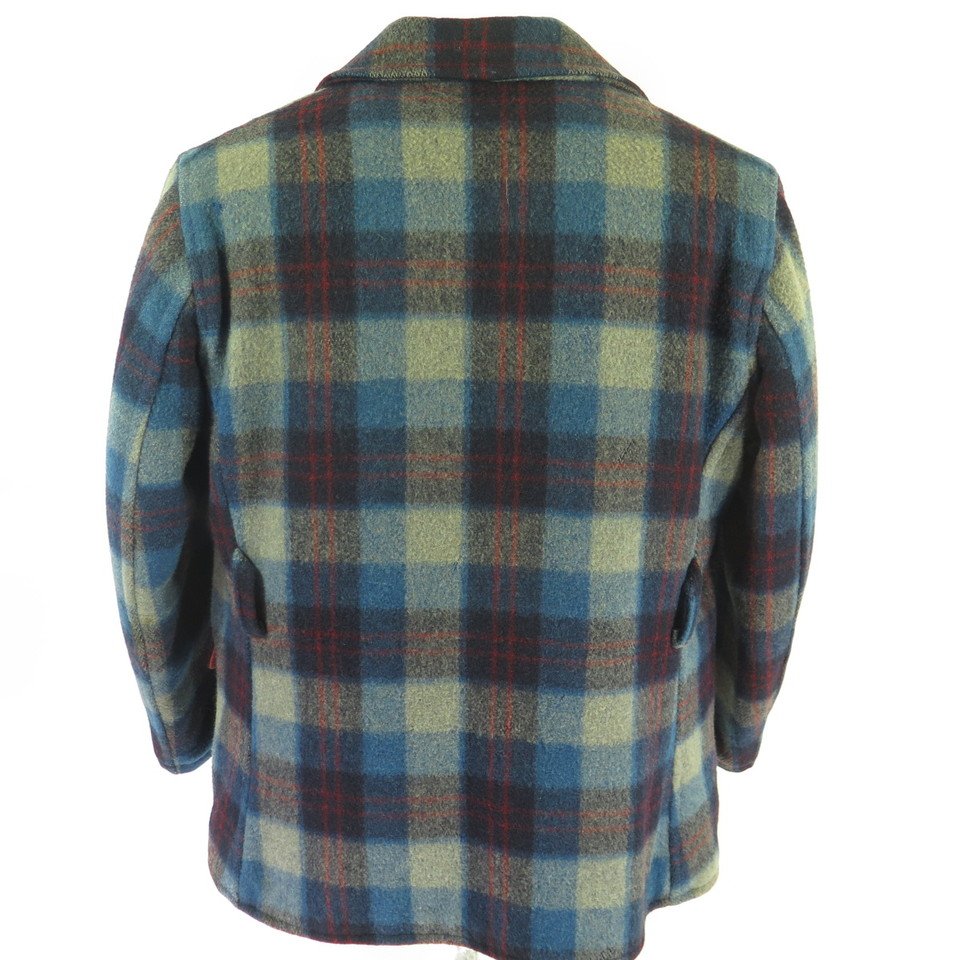 Vintage 50s Hercules Coat Jacket 46 XL XXL Peacoat Plaid Wool USA