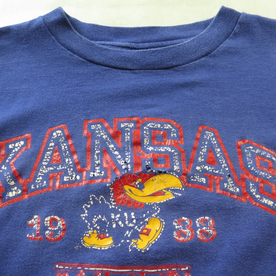 Rare Kansas Jayhawks 2008 National Championship Basketball T Shirt Sz L  (NWT)