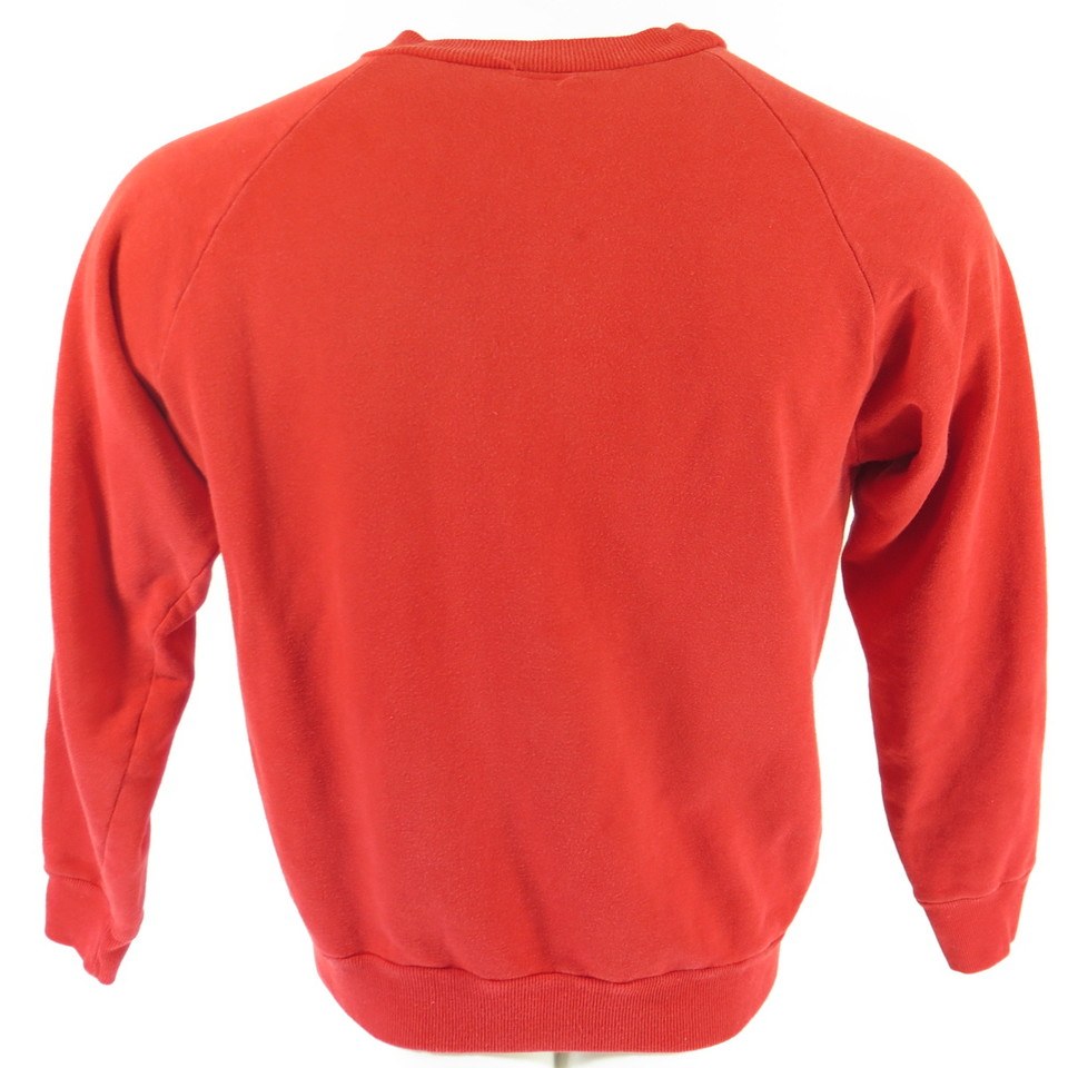 Vintage 80s Sorbonne Paris Flocked Print Sweatshirt Mens L Red ...