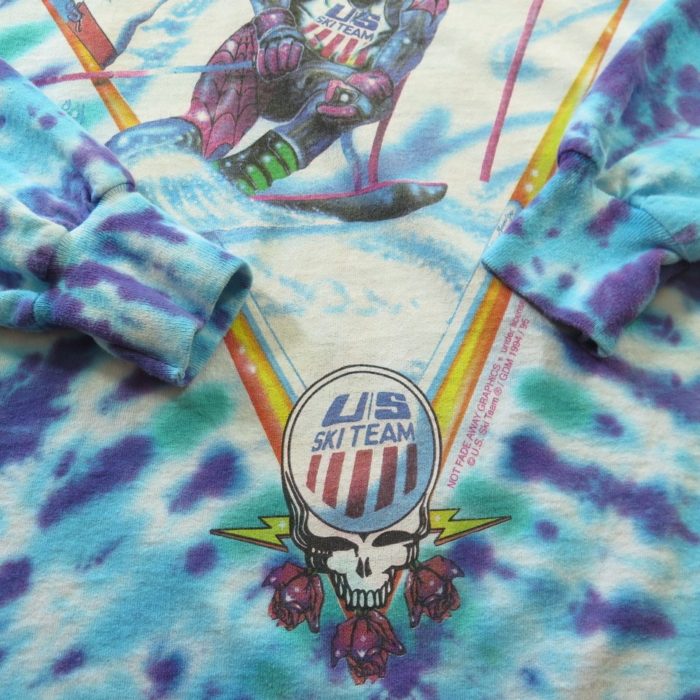 Vintage 90s Grateful Dead T-Shirt L Tie Dye US Ski Team Winter Tour ...