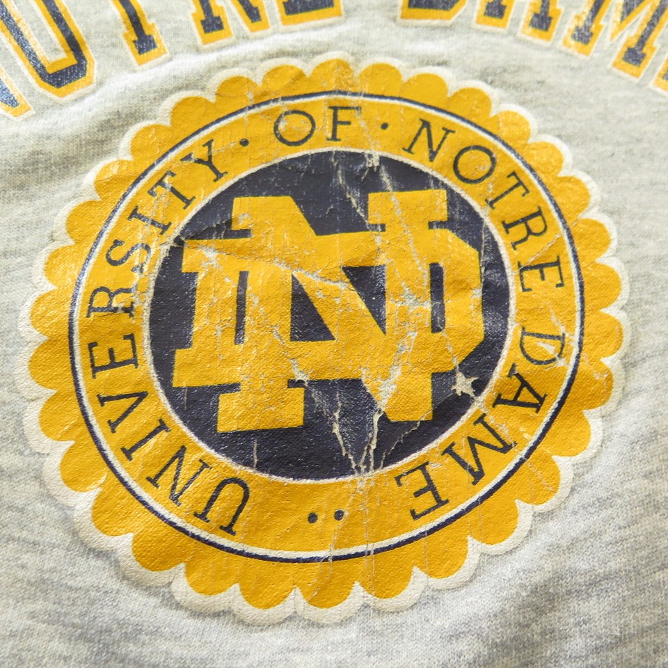 Vintage 80s Notre Dame Champion Sweatshirt Mens L University Crest 50/50  Blue | The Clothing Vault