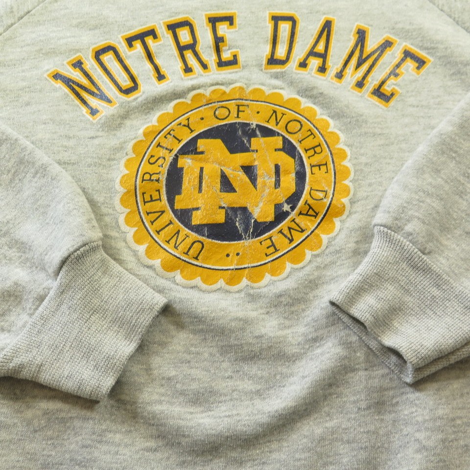 Vintage 80s Notre Dame Champion Sweatshirt Mens L University Crest 50/50  Blue | The Clothing Vault