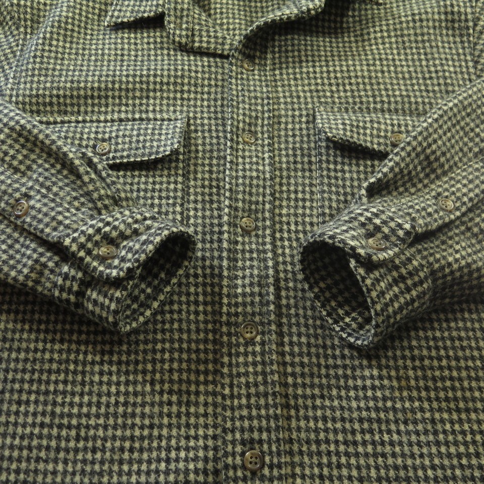 Vintage 90s Polo Ralph Lauren Shirt Jacket Mens M Houndstooth USA