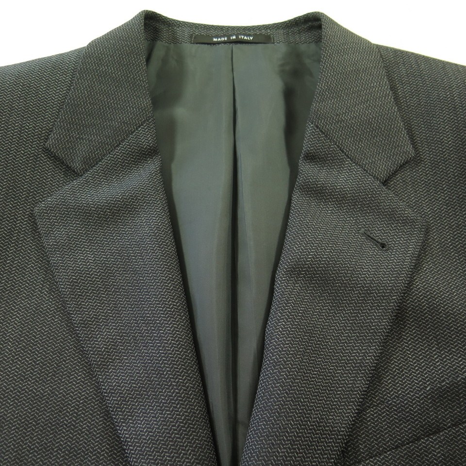 Armani Collezioni Herringbone Suit 2 Piece Jacket Pants 44 36 x 31 ...