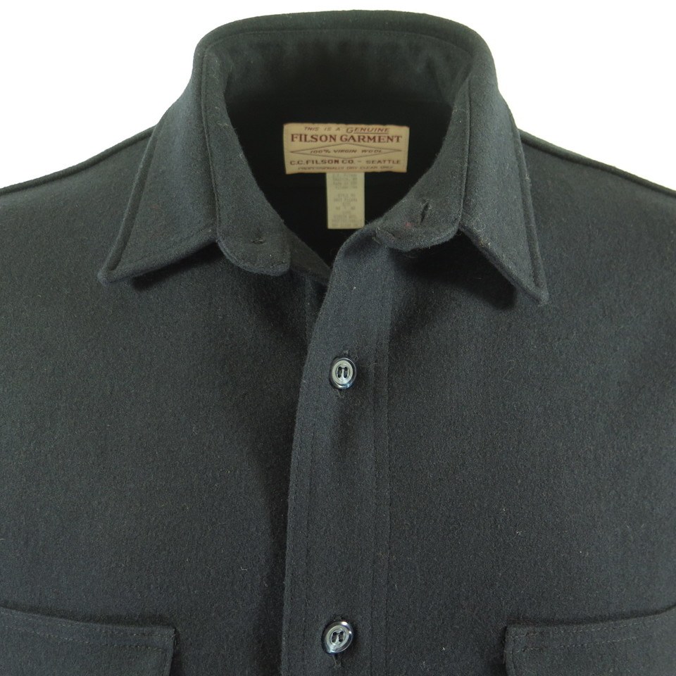 CC Filson Jac-Shirt Jacket Mens 44 New Virgin Wool Navy Blue USA Made ...