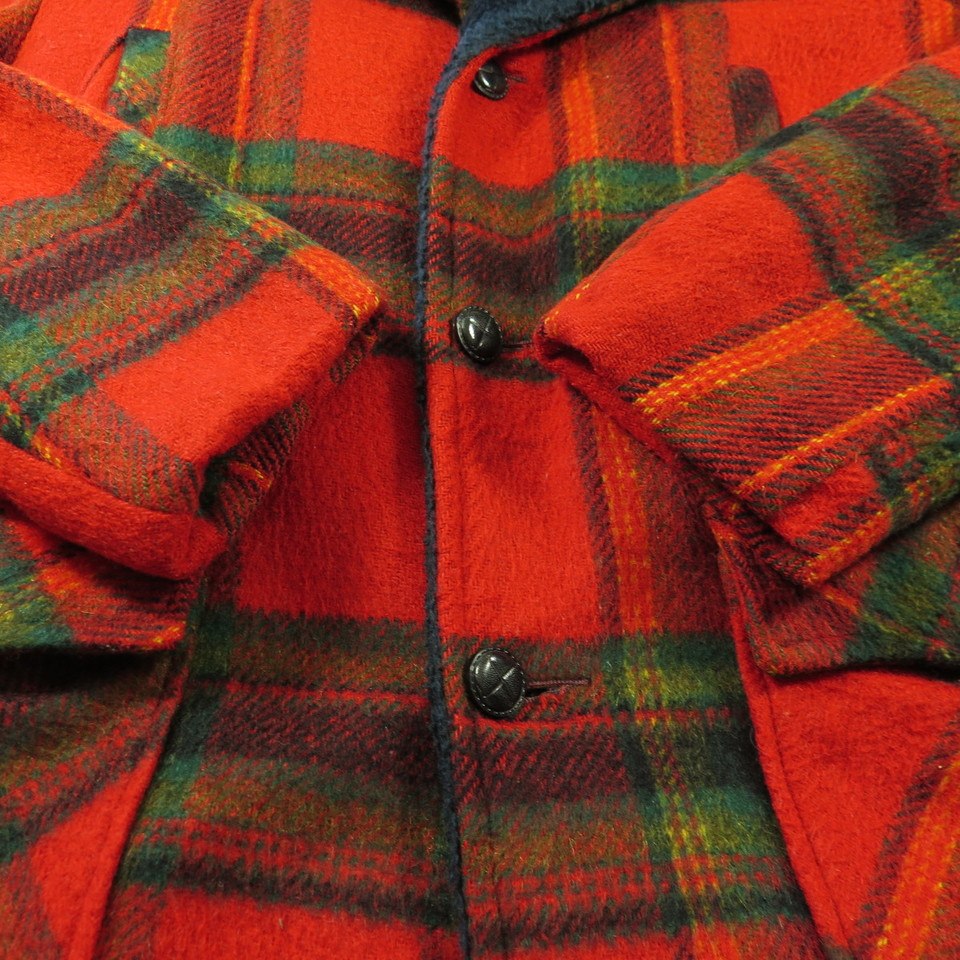 Vintage 60s Western Plaid Coat Men M Towncraft Wool Big Collar Faux Fur  Overcoat | The Clothing Vault