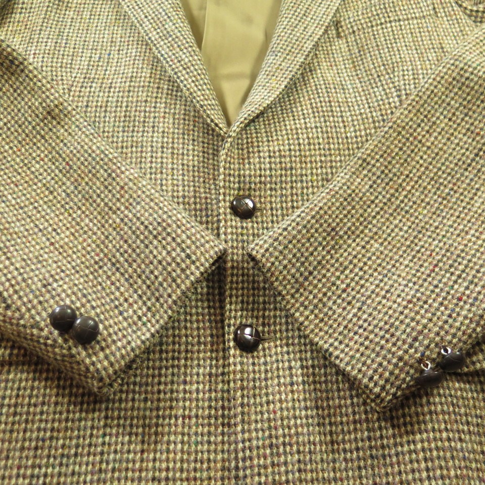 Vintage 80s Harris Tweed Wool Sport Coat Jacket 44 Long England Made 2  Button | The Clothing Vault