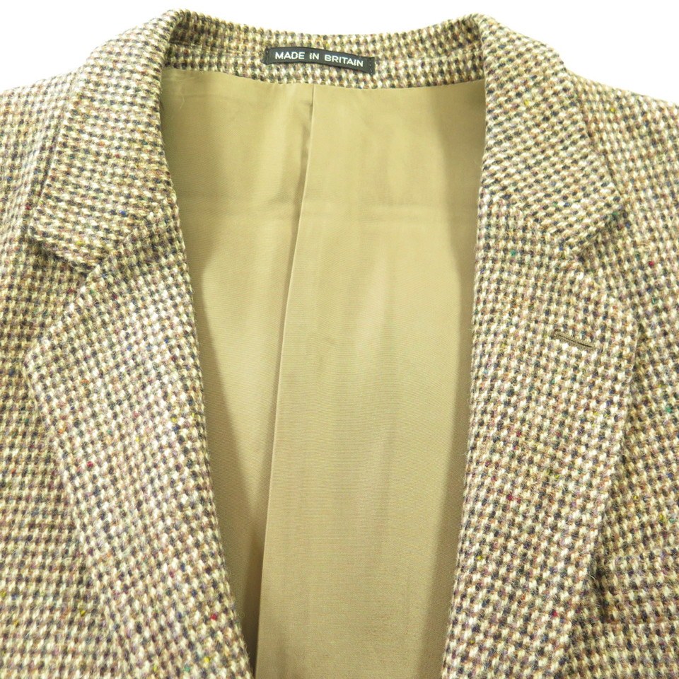 Vintage 80s Harris Tweed Wool Sport Coat Jacket 44 Long England