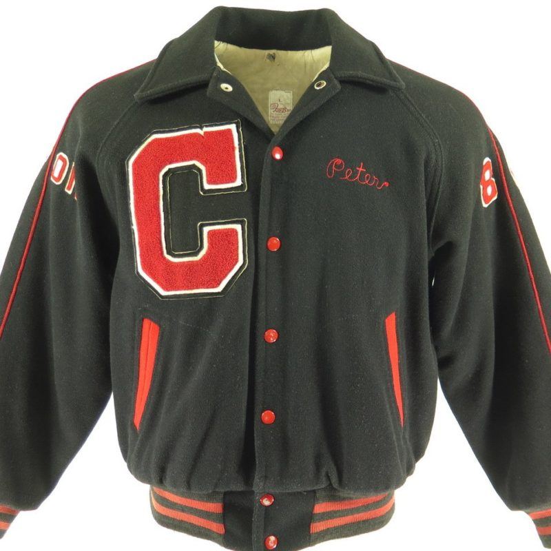 Vintage 80s Columbia Fencing Team Varsity Jacket Large New Jersey High