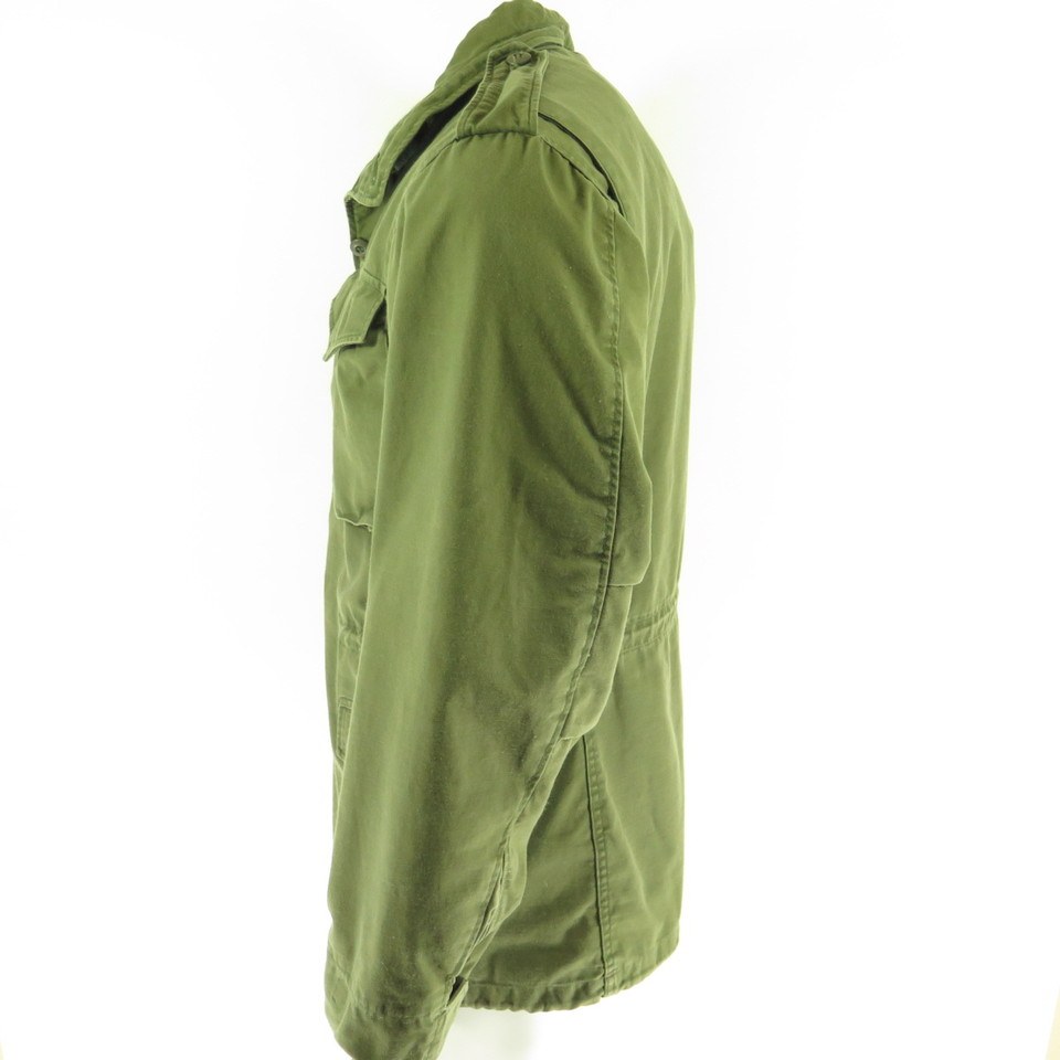 Vintage 70s M-65 Field Jacket S Long OG-107 Cotton Sateen USA Military ...