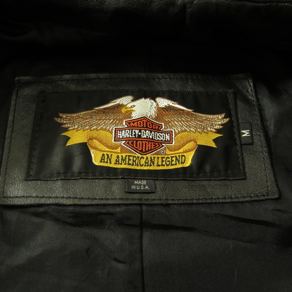 Harley Davidson American Made Leather Jacket M Biker Black USA Made ...