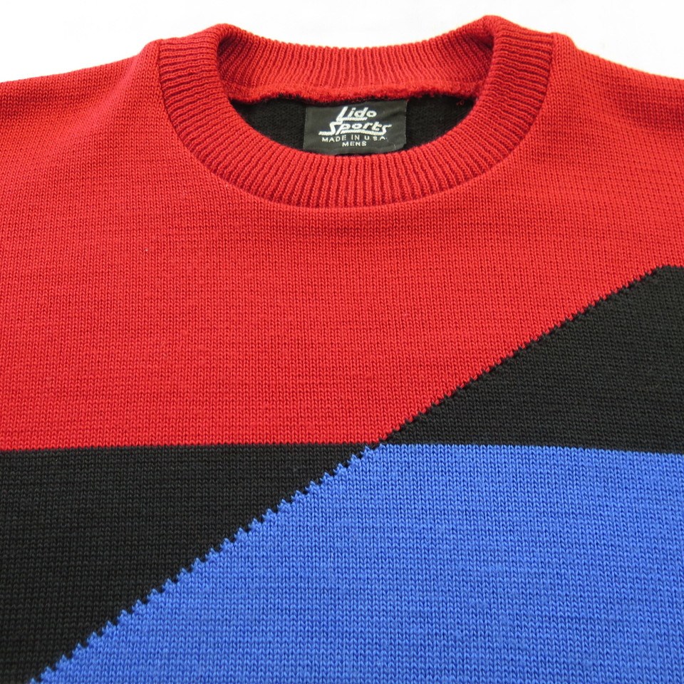 Vintage Lido Ski Sweater sz M hot Retro Bright & Warm Unisex On Trend NOTE