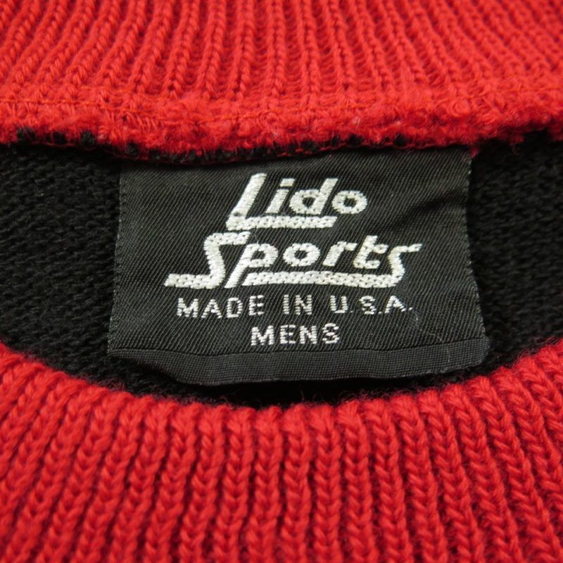 Vintage 80s Ski Sweater Mens L Retro Snowboard Lido Sports Wool USA ...