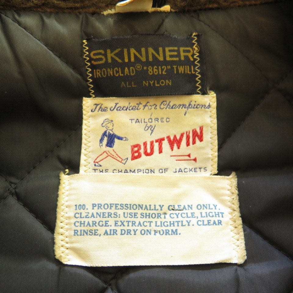 Vintage 60s Butwin Satin Jacket Mens 44 Brown Quilted Liner USA