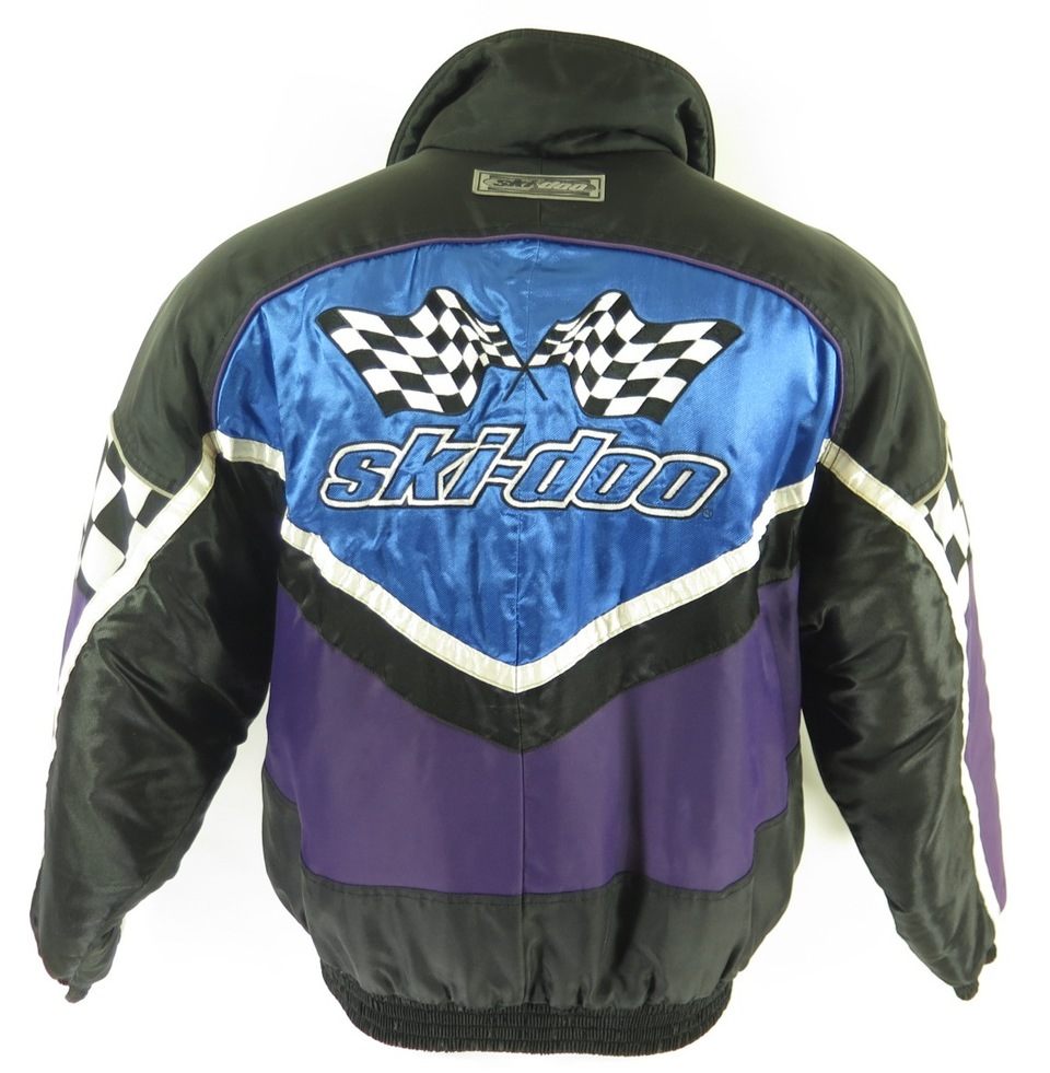 Vintage 90s Ski doo Ski Jacket Mens L Snowboard Race Checkered