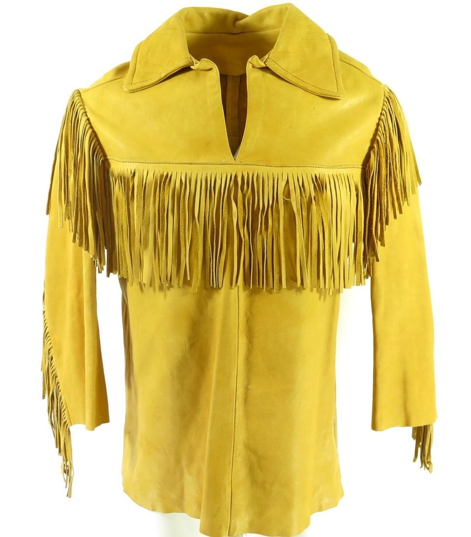 Vintage 80s Native American Leather Shirt Jacket M Handmade ...