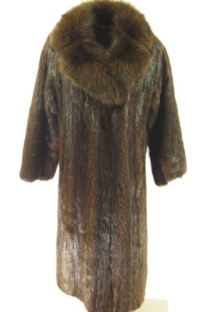 womens-beaver-fur-overcoat-long-coat-brown-H90P-1