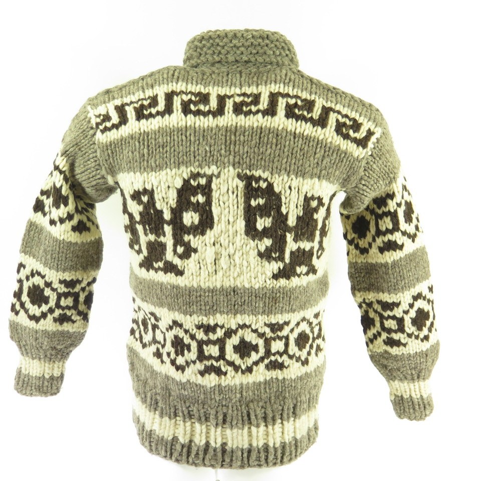 Vintage 60s Cowichan Indian Sweater Mens M Bird Motif Wool | The Clothing  Vault