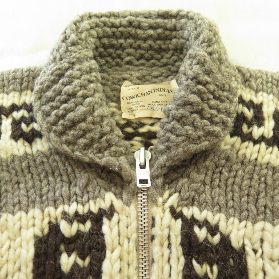 Vintage 60s Cowichan Indian Sweater Mens M Bird Motif Wool | The ...