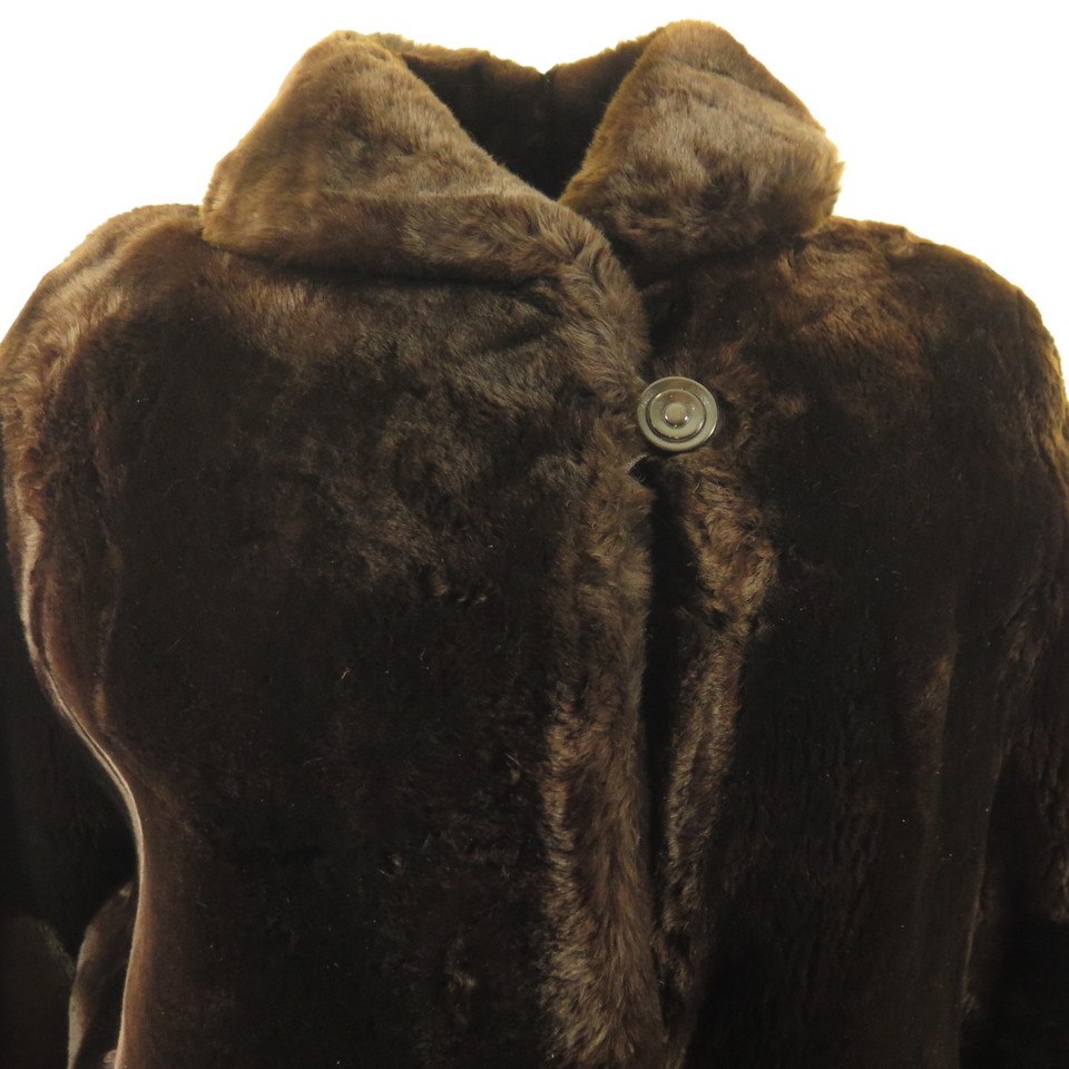 Vintage 60s Brown Real Fur Coat Womens XLarge Deadstock Luxury Custom ...