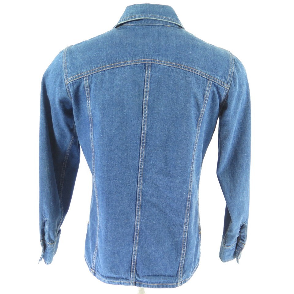 Vintage 70s Hang Ten Denim Shirt Mens M Blue Sanforized | The